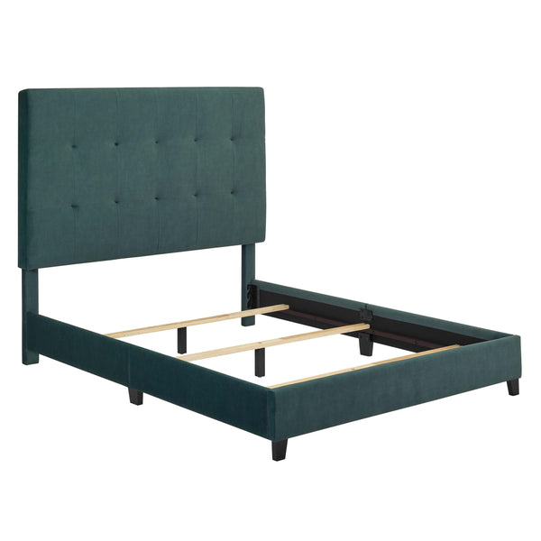 English Elm Queen Upholstered Panel Bed with Tufted Headboard, Modern Luxury Platform Frame, Easy Assembly Green B108P160256