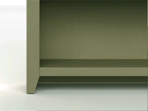 English Elm 72 Inch Modern Farmhouse 5-Shelf Bookcase in Sage Green & Fruitwood Finish — Fully Assembled, Durable Poplar Wood Elegance B108P160217