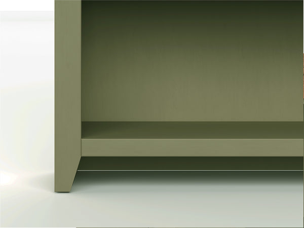 English Elm 72 Inch Modern Farmhouse 5-Shelf Bookcase in Sage Green & Fruitwood Finish — Fully Assembled, Durable Poplar Wood Elegance B108P160217