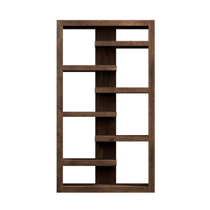 English Elm 72 Inch High 6-Shelf Bookcase in Whiskey Finish — Knotty Alder Solids, Distressed Rustic Urban Style, Fully Assembled B108P160199