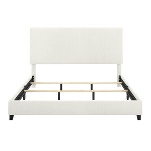 English Elm King Chic Bouclé Upholstered Platform Bed with Panel Headboard, Easy-Clean Polyester, Ships in One Box B108P160257