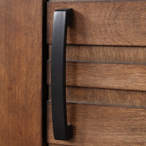 English Elm 64 Inch Whiskey TV Console for TVs up to 70" — Knotty Alder, 6 Shelves, 2 Doors, No Assembly Needed B108P160188