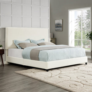 English Elm King Chic Bouclé Upholstered Platform Bed with Panel Headboard, Easy-Clean Polyester, Ships in One Box B108P160257