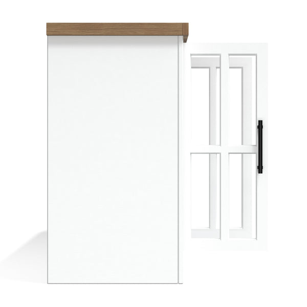 English Elm 96 inch TV Stand Console - Fully Assembled Two-Tone Jasmine Whitewash & Barnwood Media Console for 100" TVs B108P160166