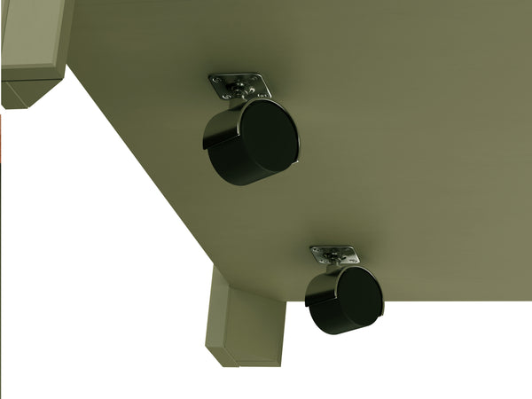 English Elm 48 Rustic Sage Green Coffee Table 48" Two-Tone Fruitwood Finish, Poplar & Alder, Fully Assembled on Casters B108P160214