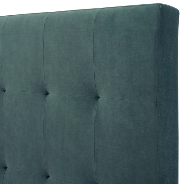English Elm Queen Upholstered Panel Bed with Tufted Headboard, Modern Luxury Platform Frame, Easy Assembly Green B108P160256