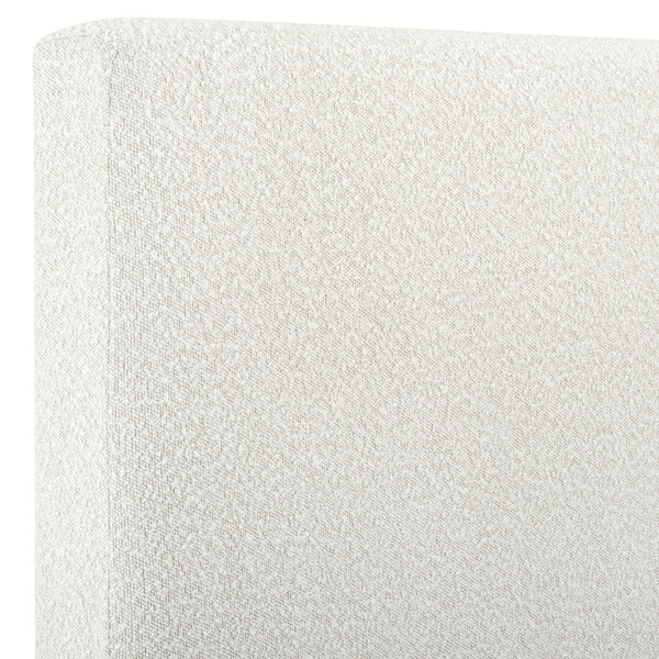 English Elm Queen Upholstered Panel Bed with Tufted Headboard, Modern Luxury Platform Frame, Easy Assembly White B108P160258