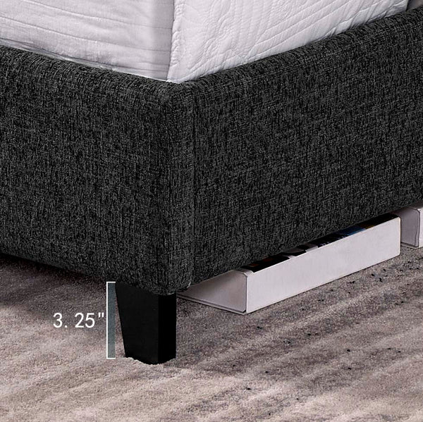 English Elm King Upholstered Panel Bed - Charcoal Grey Platform Frame, Easy-Clean Polyester, Modern Luxury (97) B108P160249