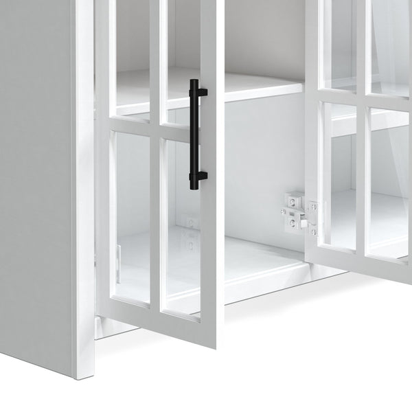 English Elm 96 inch TV Stand Console - Fully Assembled Two-Tone Jasmine Whitewash & Barnwood Media Console for 100" TVs B108P160166