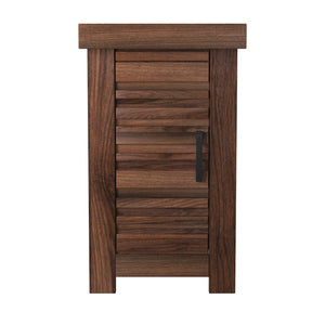 English Elm 14 inch Chairside Table Crafted from Knotty Alder in Whiskey Finish, Distressed Rustic Urban Look, Flat Black Hardware, Fully Assembled, Hidden Storage, Lamp-Ready Surface B108P160192