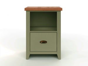 English Elm 22 22 inch One Drawer File Cabinet - Sage Green & Fruitwood Two-Tone, Farmhouse Style, Fully Assembled, Oil-Rubbed Bronze Hardware B108P160218