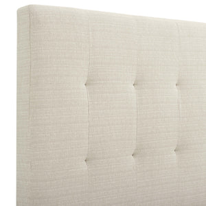 English Elm Queen Upholstered Panel Bed with Tufted Headboard, Modern Luxury Platform Frame, Easy Assembly Beige B108P160252