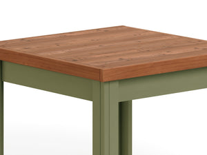English Elm 24 inch Side Table Sage Green & Fruitwood Two-Tone Farmhouse Accent Table Fully Assembled, Rustic Chic Decor 92 B108P160213
