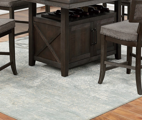 English Elm Dining Room Furniture 7Pc Counter Height Dining Set With Butterfly Leaf, Rustic Espresso Finish & Storage B011S00789