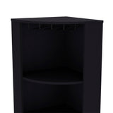 English Elm Bar Cabinet Jansen, Living Room, Black