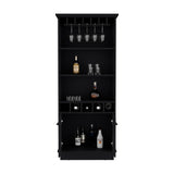 English Elm Bar Cabinet Taholah, Living Room, Black