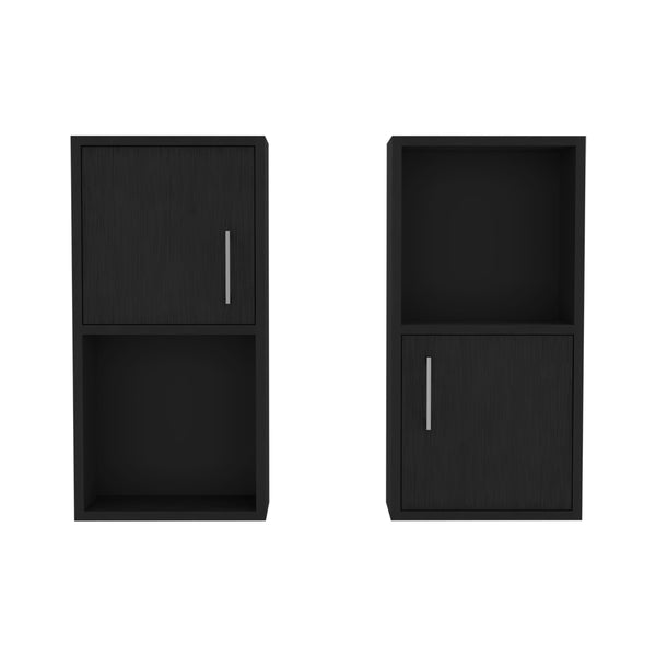 English Elm Medicine Cabinet Florence Black Engineered Wood Set of 2 — Sleek Modern Bathroom Storage, Durable Hardware and Easy Mounting (28x17.3x3.9) B092P160284