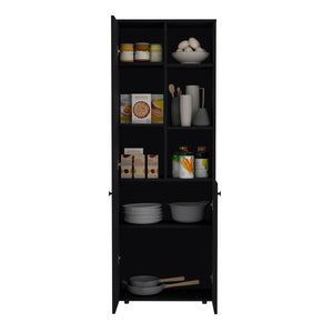 English Elm Multistotage Riverton Black Kitchen Organizer — 66.93" Tall Engineered Wood Shelf with Cabinet, Customizable Storage and Easy Assembly B092P160290