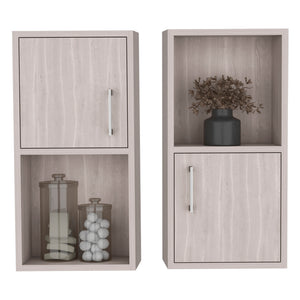 English Elm Medicine Cabinet Florence White Oak Engineered Wood Double Set with Sleek Hardware, Easy Install, Durable Elegance B092P160285