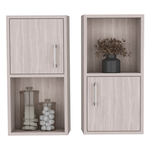 English Elm Medicine Cabinet Florence White Oak Engineered Wood Double Set with Sleek Hardware, Easy Install, Durable Elegance B092P160285