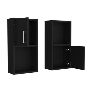 English Elm Medicine Cabinet Florence Black Engineered Wood Set of 2 — Sleek Modern Bathroom Storage, Durable Hardware and Easy Mounting (28x17.3x3.9) B092P160284