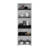 English Elm Multistorage Kitchen Pantry Hepler, Kitchen, White / Black