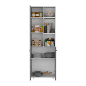 English Elm Multistotage Riverton Black Kitchen Organizer with Adjustable Shelves, 66.93" Tall, Enclosed Cabinet B092P160289