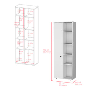 English Elm Multistorage Kitchen Pantry Lane White – Engineered Wood, Adjustable Shelves, Modern Slim Design, Durable Finish B092P160288