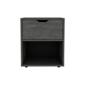 English Elm Nightstand Altheimer Light Gray – Sleek Engineered Wood Nightstand with Drawer & Open Shelf, Sturdy Legs B092P160292