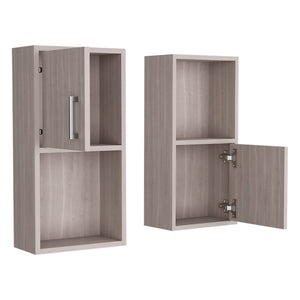 English Elm Medicine Cabinet Florence White Oak Engineered Wood Double Set with Sleek Hardware, Easy Install, Durable Elegance B092P160285