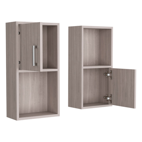 English Elm Medicine Cabinet Florence White Oak Engineered Wood Double Set with Sleek Hardware, Easy Install, Durable Elegance B092P160285