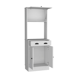 English Elm Pantry Cabinet Warden Microwave Stand White – Space-Saving Engineered Wood, Ample Storage & Easy Assembly B092P160295