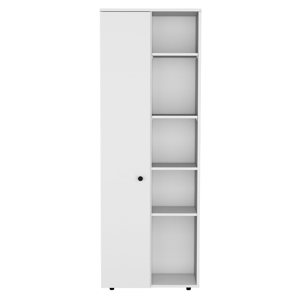 English Elm Multistorage Kitchen Pantry Lane White – Engineered Wood, Adjustable Shelves, Modern Slim Design, Durable Finish B092P160288