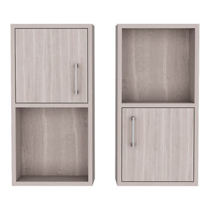 English Elm Medicine Cabinet Florence White Oak Engineered Wood Double Set with Sleek Hardware, Easy Install, Durable Elegance B092P160285