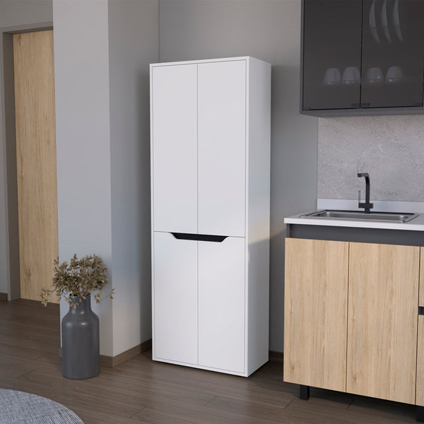 English Elm Multistorage Kitchen Pantry Helper - Sleek White & Black Engineered Wood Organizer, Easy Assemble, Durable Storage Solution for Efficient Kitchen Organization B092P160286