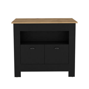 English Elm Kitchen Island Geneva with Macadamia Countertop, Spacious 40.5"x27.5" Prep Surface and Ample Storage B092P160278