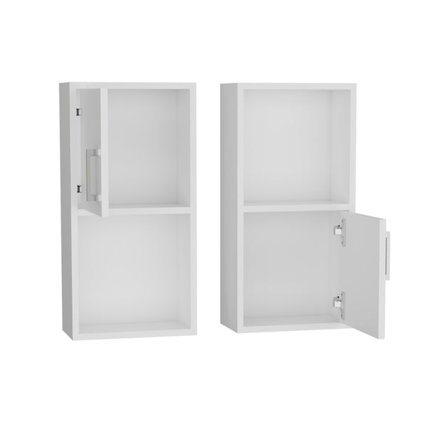 English Elm Medicine Cabinet Florence Double Pack in White Engineered Wood – Sleek Modern Storage, Easy Install B092P160283