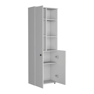 English Elm Multistotage Riverton Black Kitchen Organizer with Adjustable Shelves, 66.93" Tall, Enclosed Cabinet B092P160289