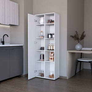 English Elm Multistorage Kitchen Pantry Lane White – Engineered Wood, Adjustable Shelves, Modern Slim Design, Durable Finish B092P160288