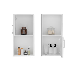 English Elm Medicine Cabinet Florence Double Pack in White Engineered Wood – Sleek Modern Storage, Easy Install B092P160283