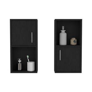English Elm Medicine Cabinet Florence Black Engineered Wood Set of 2 — Sleek Modern Bathroom Storage, Durable Hardware and Easy Mounting (28x17.3x3.9) B092P160284