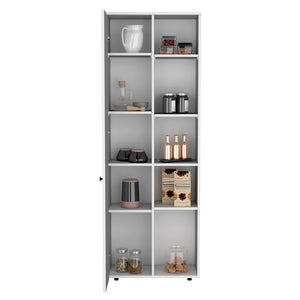 English Elm Multistorage Kitchen Pantry Lane White – Engineered Wood, Adjustable Shelves, Modern Slim Design, Durable Finish B092P160288