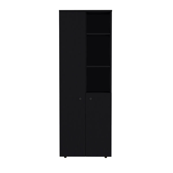 English Elm Multistotage Riverton Black Kitchen Organizer — 66.93" Tall Engineered Wood Shelf with Cabinet, Customizable Storage and Easy Assembly B092P160290
