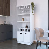 English Elm Bar Cabinet Taholah, Living Room, White