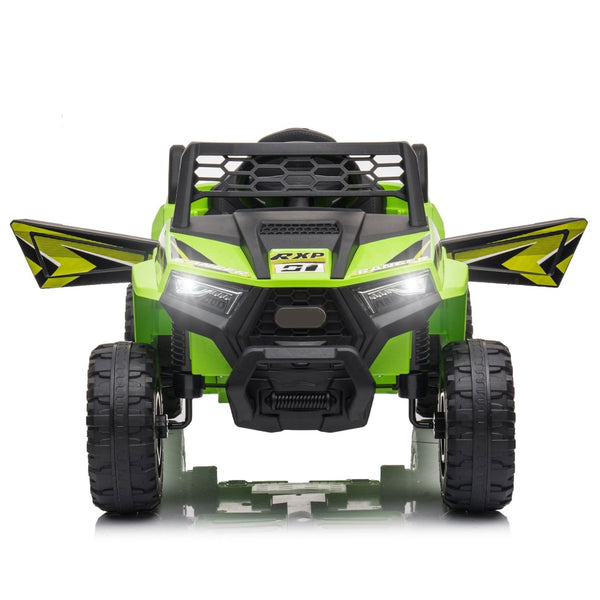English Elm 12v Kids Electric Ride on Utv with Led Lights Horn Safety Belt Forward Reverse Green W2181P160394