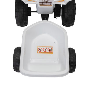 English Elm 6v Kids Ride on Atv Toddler Electric Car with Detachable Trailer and Bluetooth Audio White W2181P160385