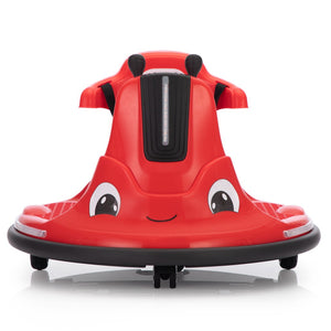 English Elm 12v Snail Electric Bumper Ride on Car with 360 Spin Led Music Parental Remote Ages 3-8 Black+Red W2181P160381
