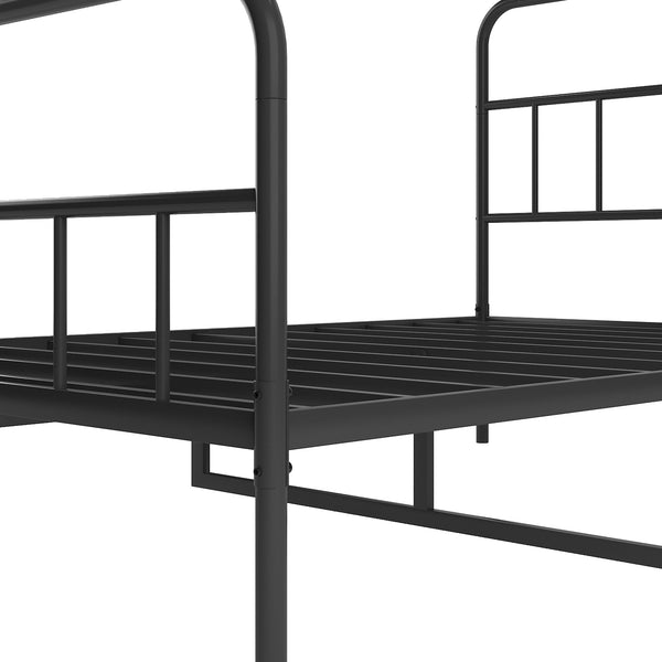 English Elm Queen Metal Platform Bed Frame with Headboard & Footboard, Sturdy Slats, 660 lb Capacity, Black W578P147731