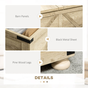 English Elm HOMCOM Farmhouse Square Coffee Table with Lift-Top Hidden Storage, Oak Finish, Sturdy Pine Legs 31.5" W2225P160374