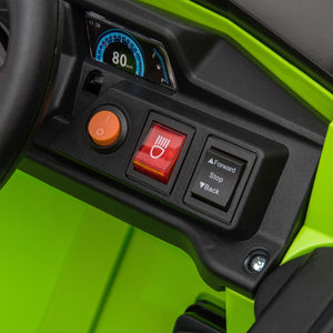 English Elm 12v Kids Electric Ride on Utv with Led Lights Horn Safety Belt Forward Reverse Green W2181P160394